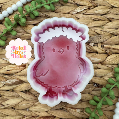 Chick with Flower Headband Freshie Mold, Easter Freshie Molds, Cute Chick With Flower Headband Soap mold