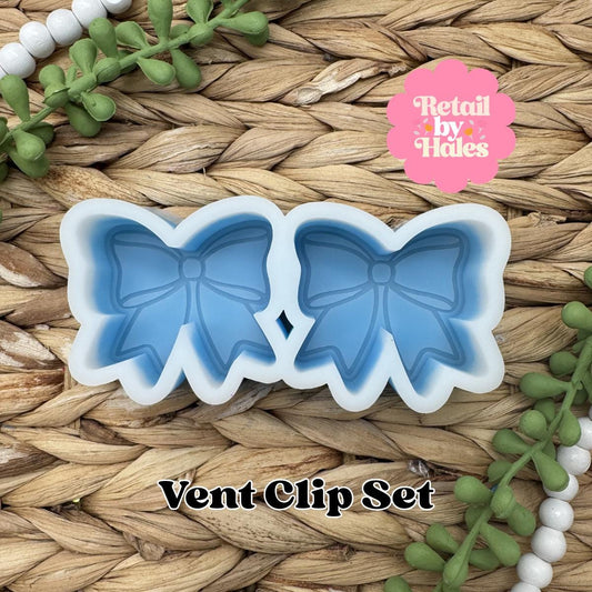 Bow Vent Clip Freshie Mold, coquette bow molds for soap, coquette freshie mold, girly freshie molds, girly bow soap mold
