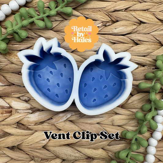 Strawberry Vent Clip Freshie Mold, valentine's day freshie mold, soap mold for summer, spring silicone mold, strawberry freshie mold, fruit