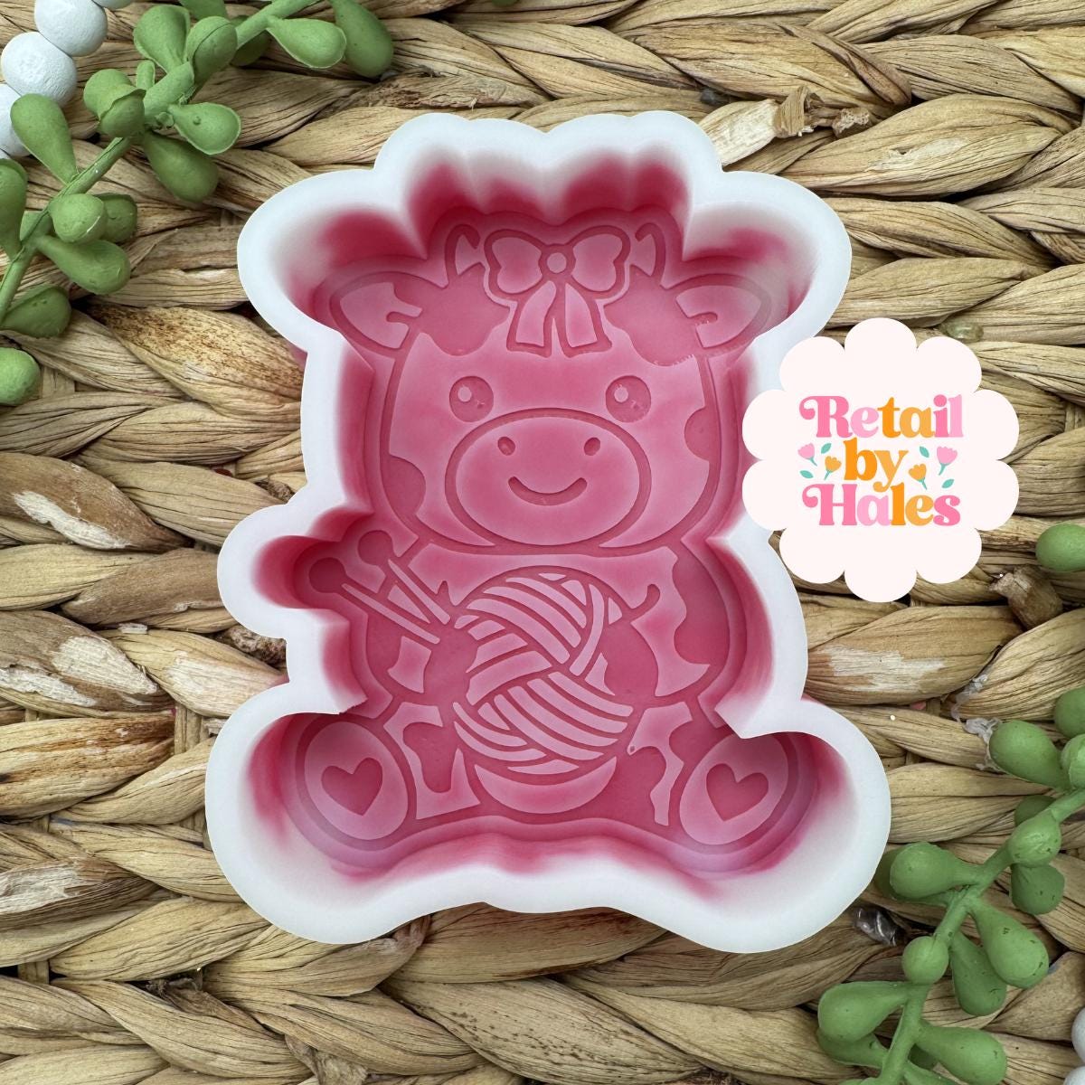 Knitting Cow Freshie Mold, Western Freshie Molds, Cowboy Summer Freshie Molds, Cowgirl Freshie Molds, crochet cow Freshie Mold