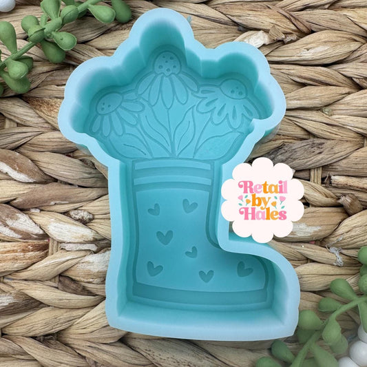 Spring Flowers in Boot Freshie Mold, rain boot freshie mold, flower bouquet freshies, mothers day freshie mold, spring freshie mold