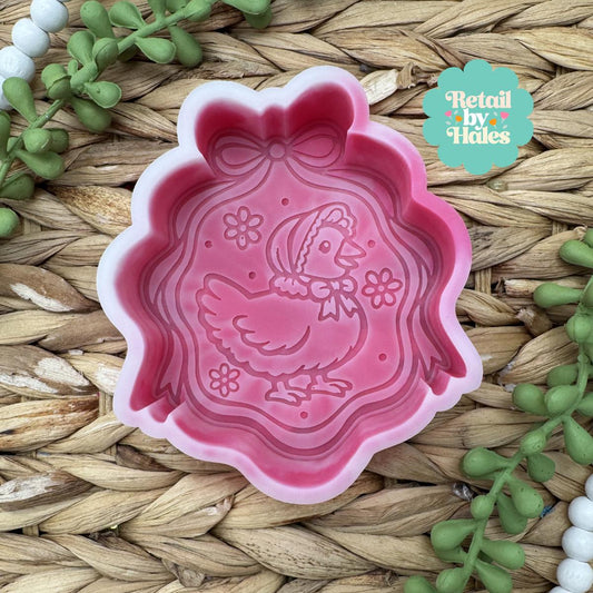 Chicken in Frame Freshie Mold, silicone molds, freshie molds, western freshie molds, homesteading freshie mold, animal freshie mold