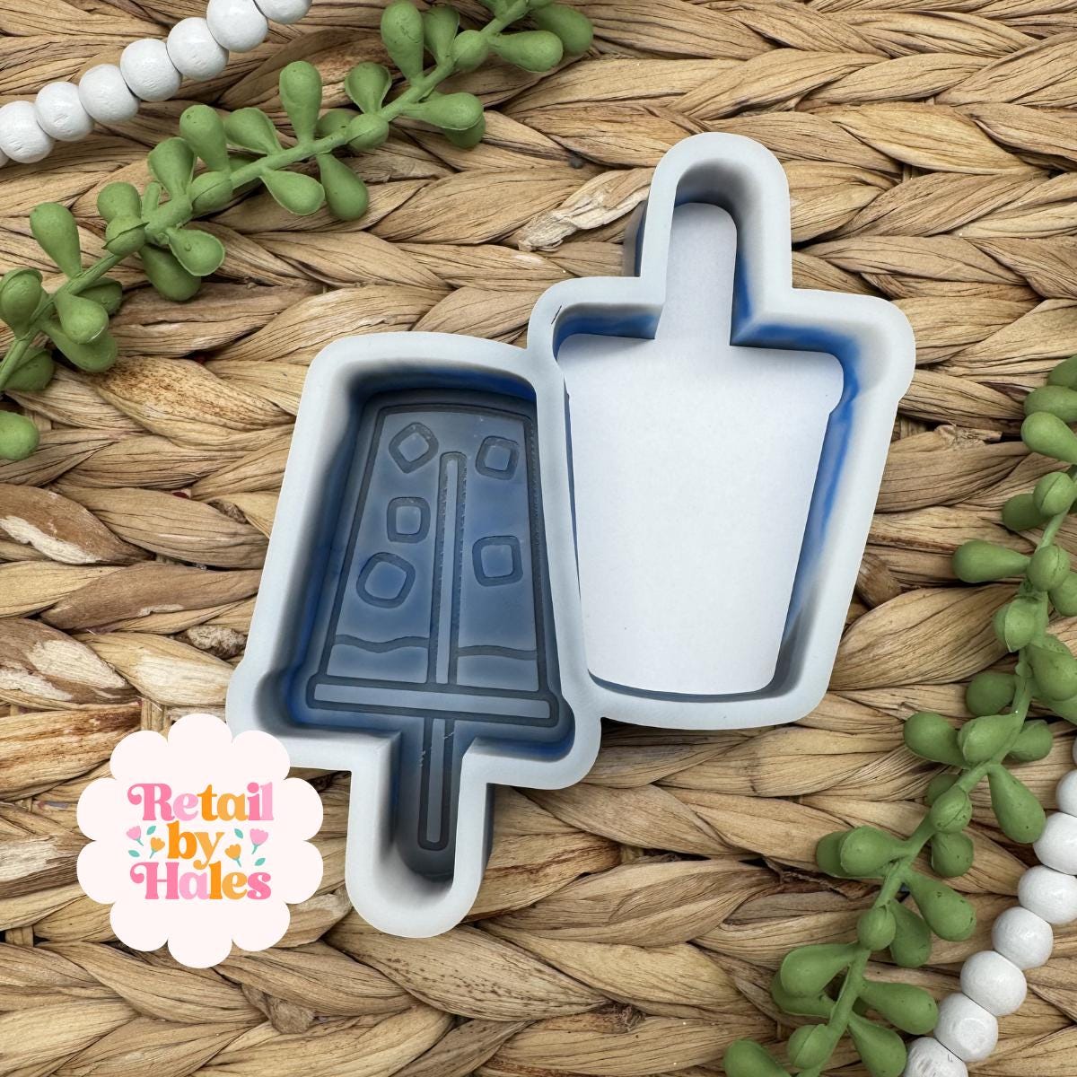 Iced Coffee Vent Clip Freshie Mold, bestselling freshie molds, coffee shop freshie, Cardstock Freshie Mold, travel cup coffee freshie mold