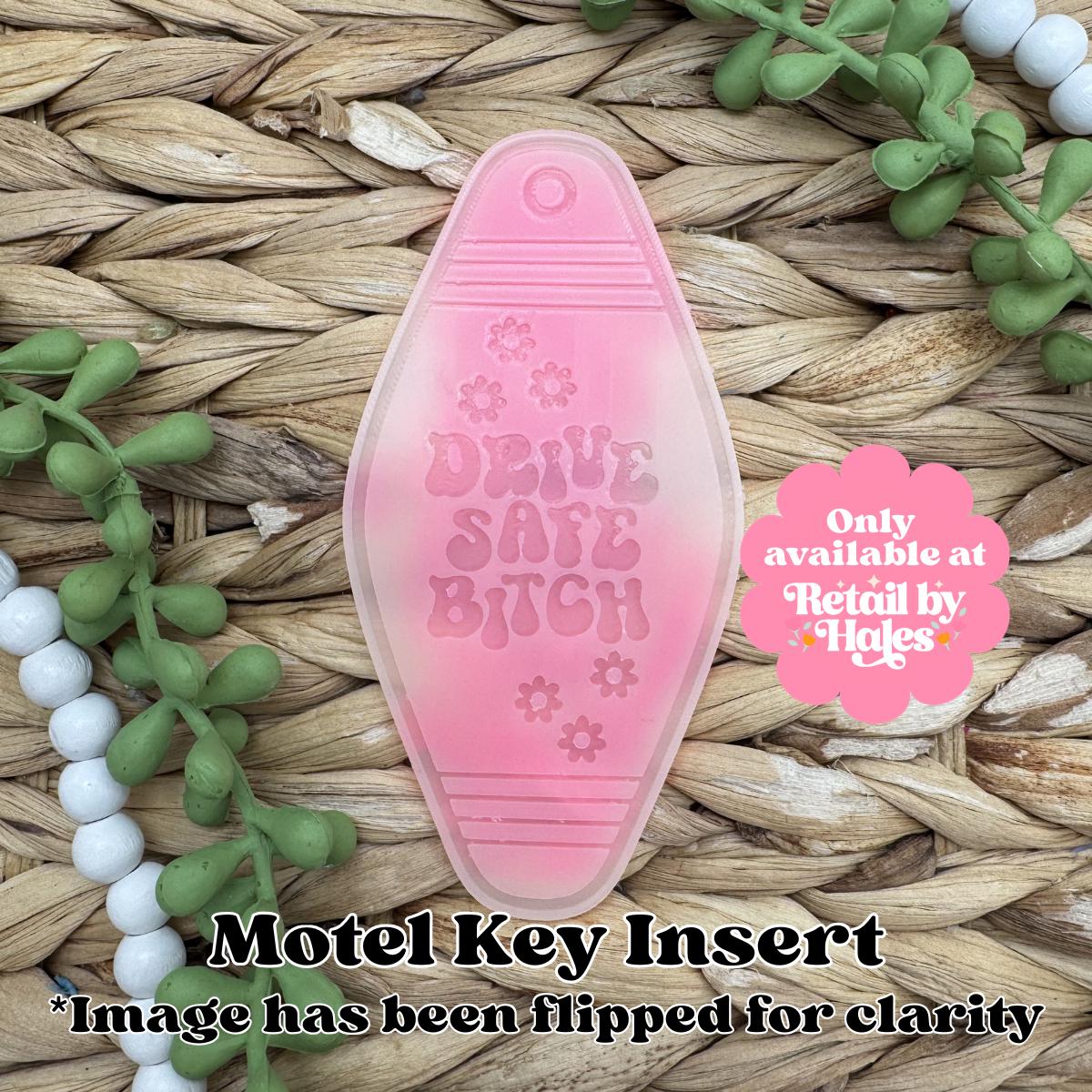 Drive Safe Bitch Motel Key Inserts Freshie Mold, for adult car freshie designs oven safe silicone mold for resin funny mold