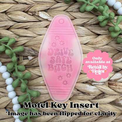 Drive Safe Bitch Motel Key Inserts Freshie Mold, for adult car freshie designs oven safe silicone mold for resin funny mold