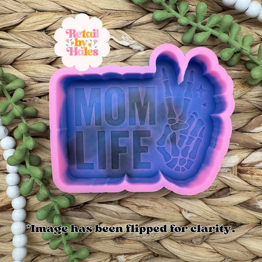 Mom Life Freshie Mold, stay at home mom freshie molds, funny mom freshie, mother's day freshie mold, skeleton mom mold, peace sign mom