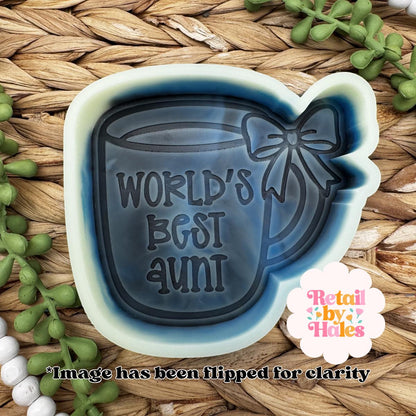 Aunt Coffee Mug Freshie Mold, coffee freshie mold, coffee shop freshie mold, cardstock mug freshie mold, aunt freshie molds, best aunt ever