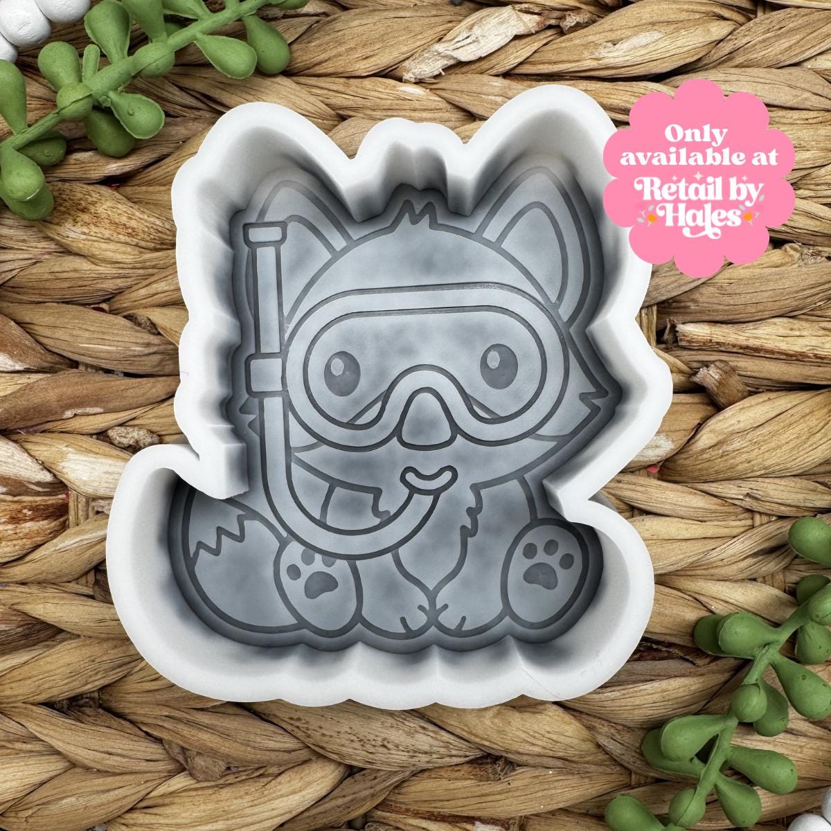 Snorkeling Fox Freshie Mold, Fox Soap mold, Fox Wax Melt Mold, Animal Freshie Molds, Summer Freshie Molds for Beginners, Swimming Freshie