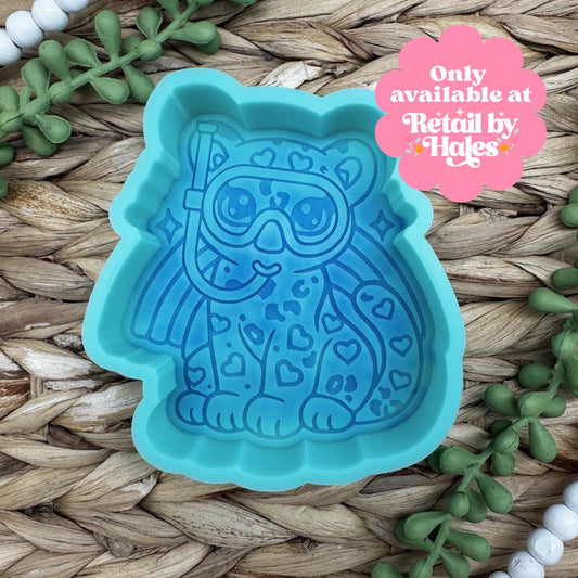 Snorkel Tiger Freshie Mold, Summer Freshie Molds, Animal Freshie Molds, Zoo Animal Freshie Mold, Beach Freshie Mold, Swimming Freshie