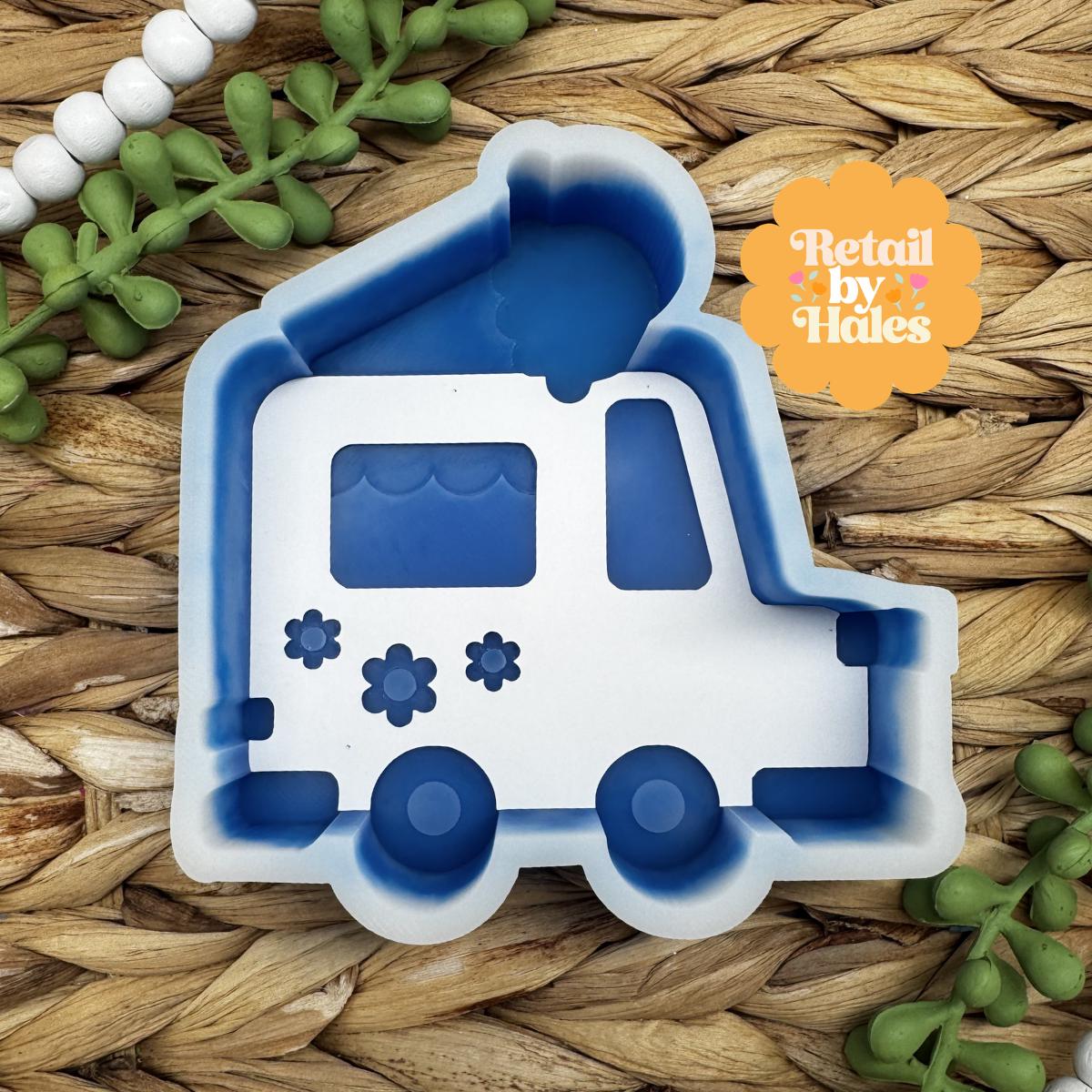 Ice Cream Truck Freshie Mold, summer freshie mold, ice cream soap mold, ice cream wax melt mold, cardstock freshie mold, ice cream freshie