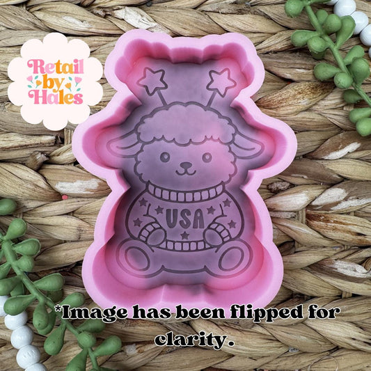 Fourth of July Sheep Freshie Mold, Summer Freshie Molds, fourth of July Freshie Mold, patriotic Silicone Mold, America freshie mold