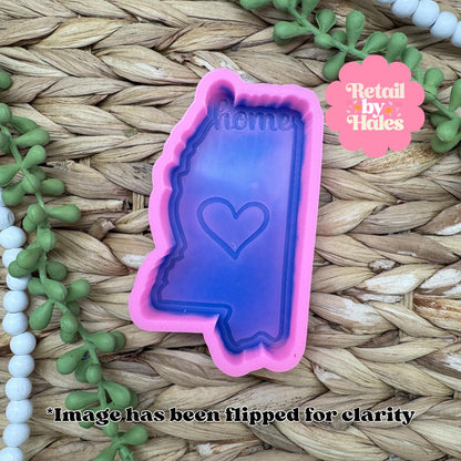 Mississippi Freshie Mold, Home State Freshie Molds, USA Freshie Molds, Beginner Aroma Bead Molds, Mississippi State Freshie Mold