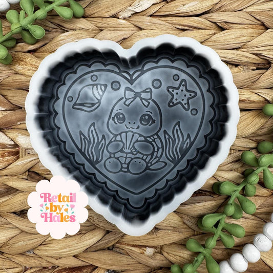 Turtle Heart Freshie Mold, Summer Freshie Molds, Animal Freshie Molds, Ocean Freshie Mold, Beach Freshie Mold, Swimming Freshie