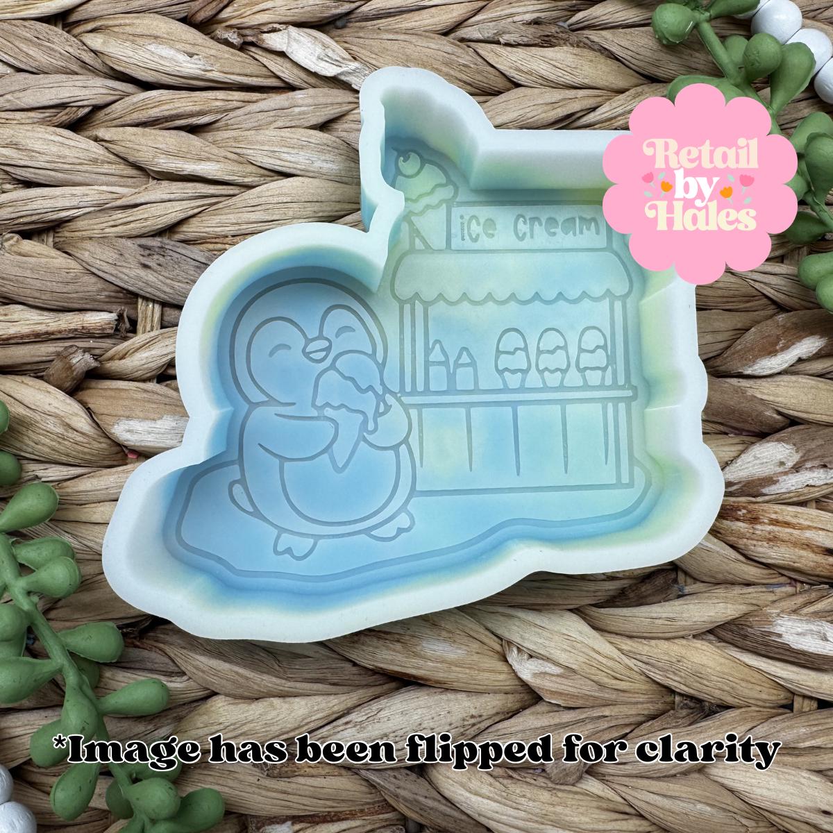 Penguin Ice Cream Stand Freshie Mold, Summer Freshie Molds, Animal Freshie Molds, Ocean Freshie Mold, Beach Freshie Mold, Swimming Freshie