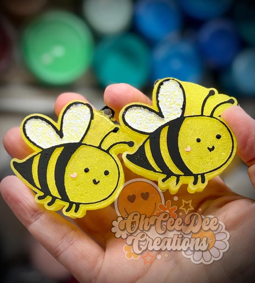 Bee Vent Clip freshie Mold, Summer freshie molds, flower mold, cute freshie molds, checkerboard flower freshie molds, wax melt mold