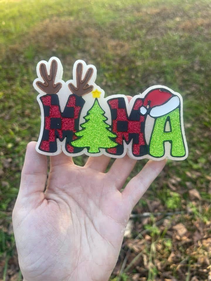 Christmas Mama Freshie Mold, freshie making supplies, Christmas freshie mold, santa clause silicone mold, winter freshie mold