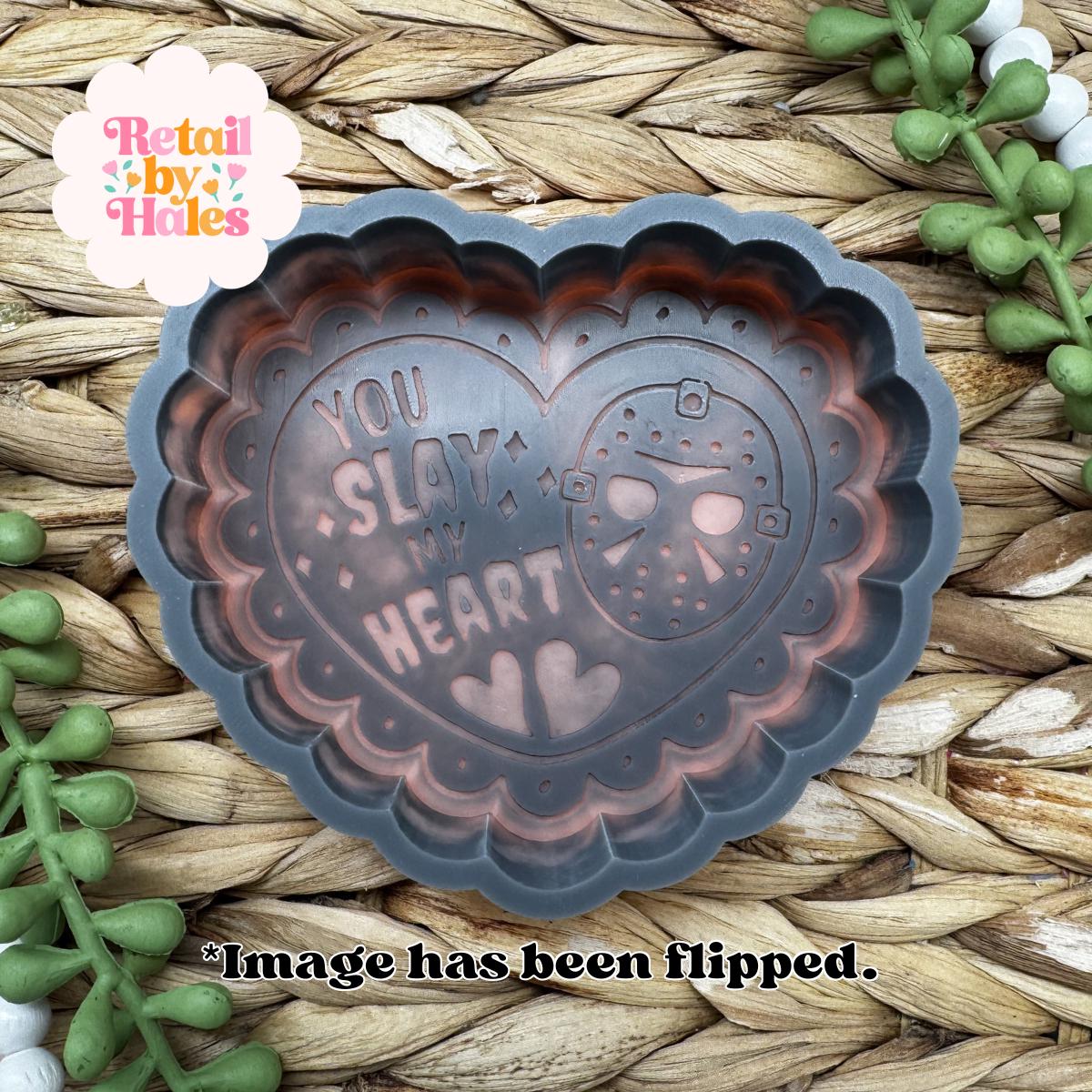 Mask Heart Freshie Mold, Halloween Freshie Mold, Fall Freshie Mold, Scary movie freshie mold, horror freshie mold, halloween soap mold