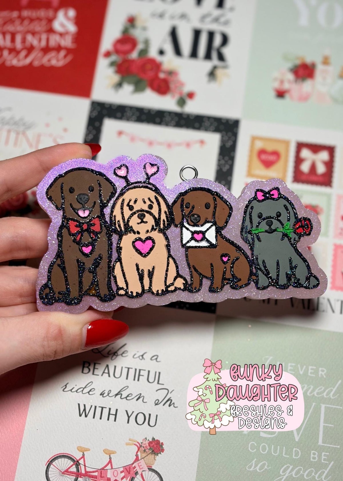 Valentine Dogs Freshie Mold