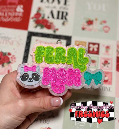 Feral Mom Freshie Mold, motherhood freshie mold, beginner freshie mold, freshie making supplies, silicone mold for freshie, racoon freshie