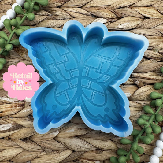 Patchwork Butterfly Freshie Mold, bestselling freshie molds, smile flower silicone mold, summer freshie molds, vintage freshie mold