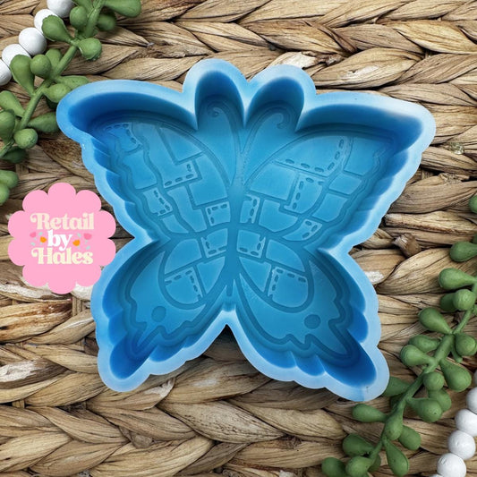 Patchwork Butterfly Freshie Mold, bestselling freshie molds, smile flower silicone mold, summer freshie molds, vintage freshie mold