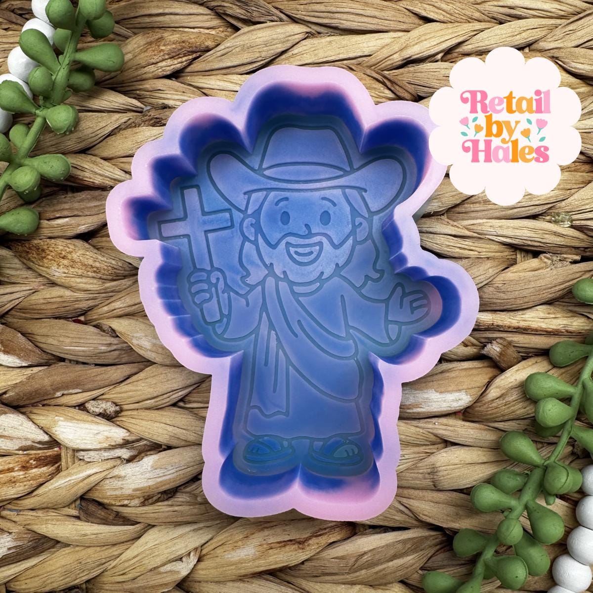 Cowboy Jesus Freshie Mold, cross freshie mold, christian freshie mold, western freshie molds, easter freshie mold, religious freshie mold