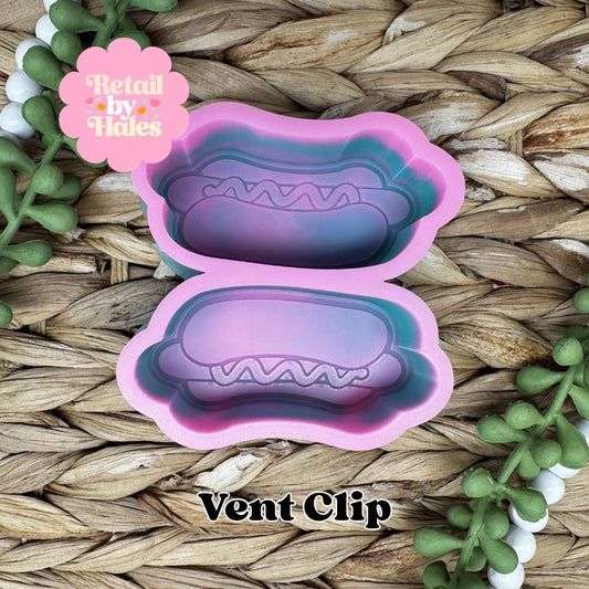Hotdog Vent Clip Freshie Mold, Summer Freshie Molds, BBQ freshie molds, hotdog soap mold, hotdog wax melt mold, food freshie mold