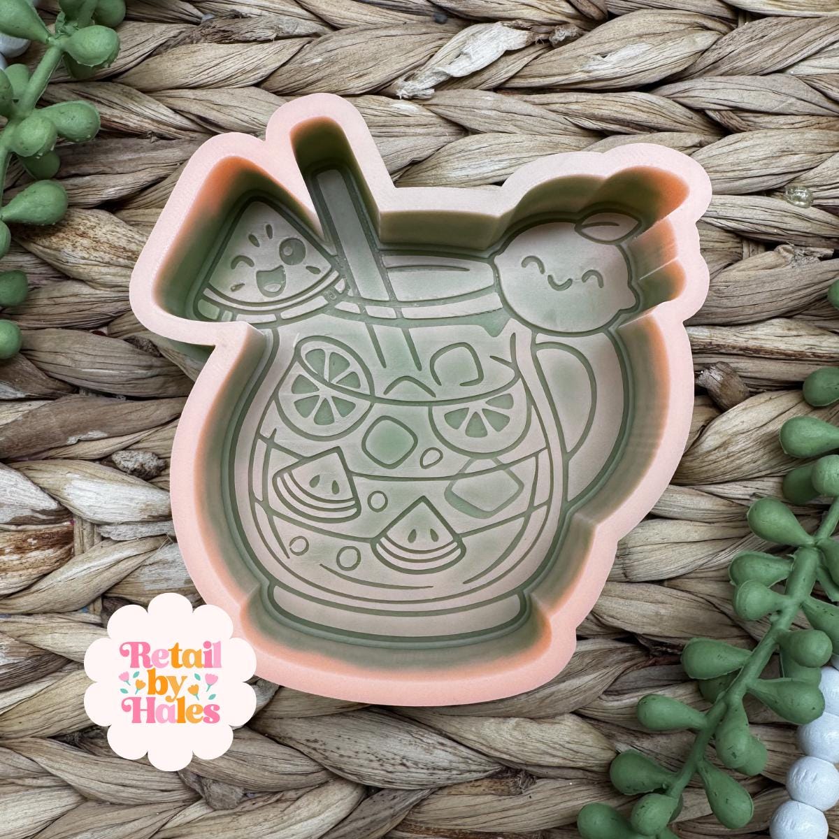 Fruit Drink Freshie Mold, summer freshie molds, watermelon drink freshie mold, summer soap molds, fruit silicone mold