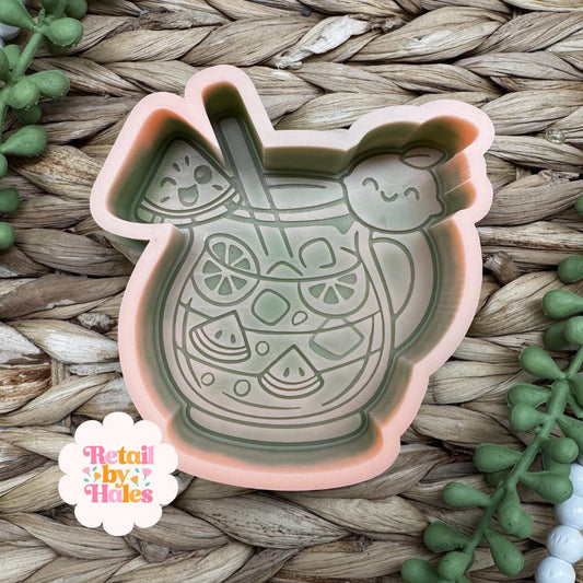 Fruit Drink Freshie Mold, summer freshie molds, watermelon drink freshie mold, summer soap molds, fruit silicone mold