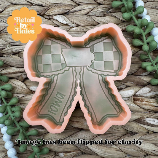 Iowa Bow Freshie Mold, Home State Freshie Molds, USA Freshie Molds, Beginner Aroma Bead Molds, Iowa State Freshie Mold