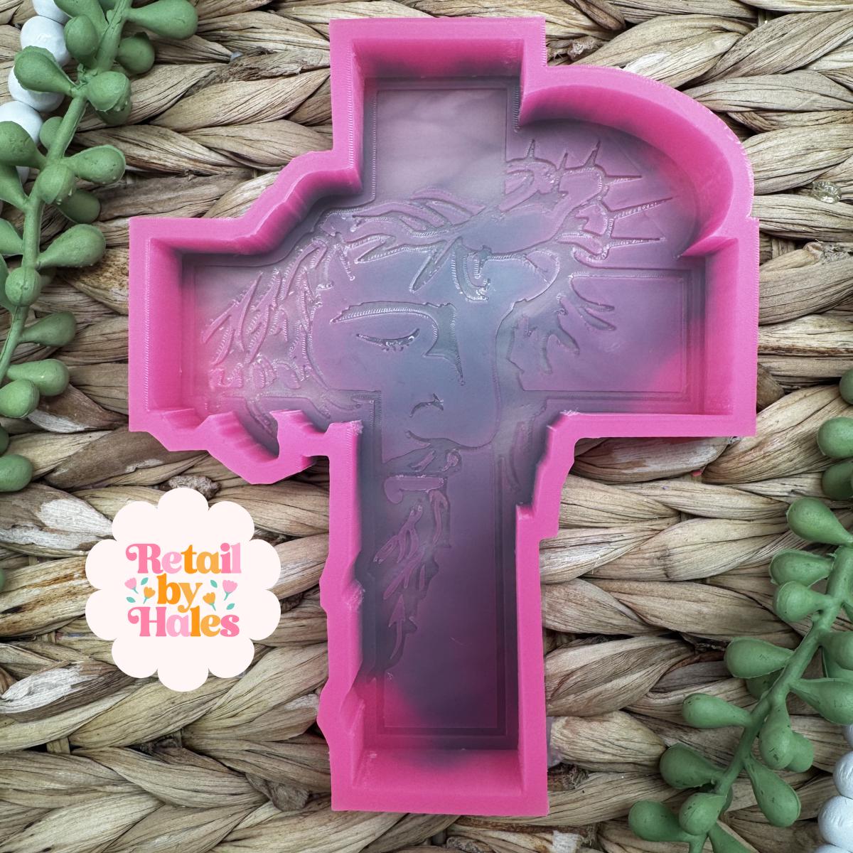 Cross Freshie Mold for easter, car freshie designs oven safe silicone molds for wax melts cross mold for resin making supplies for car fresh