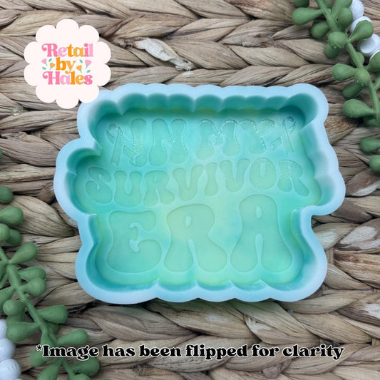 In My Survivor Era Mold, Ribbon Freshie Mold, Cancer Freshie Mold, Breast Cancer Silicone Mold, Awareness ribbon mold, chemo freshie mold