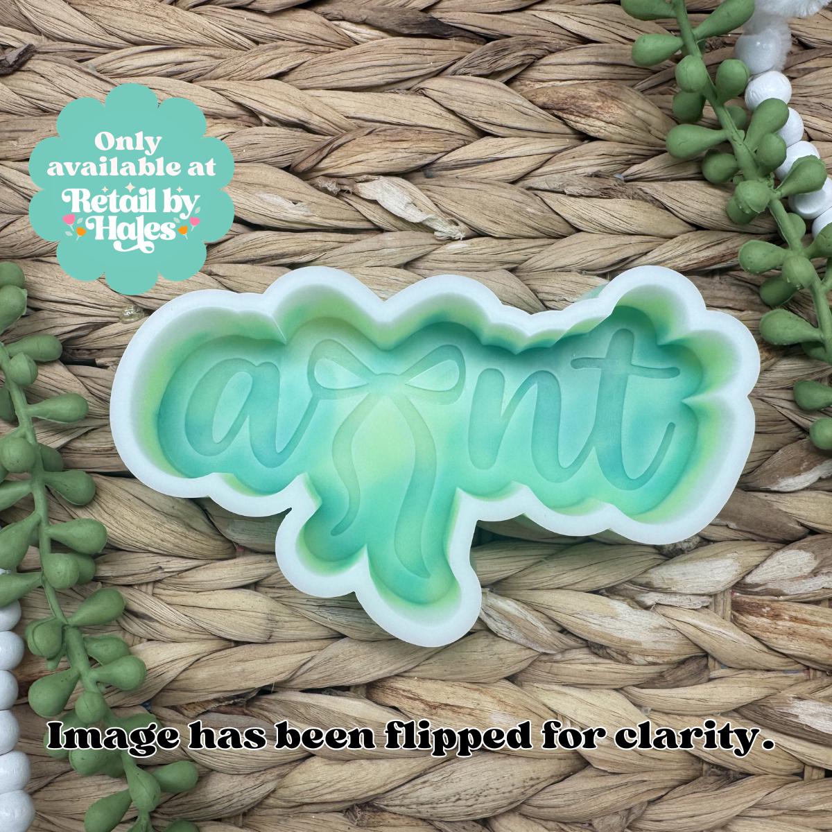 Aunt with bow Freshie Silicone Mold, aunt freshie molds, auntie freshie mold, aunt soap mold, aunt wax mold, auntie molds for soap