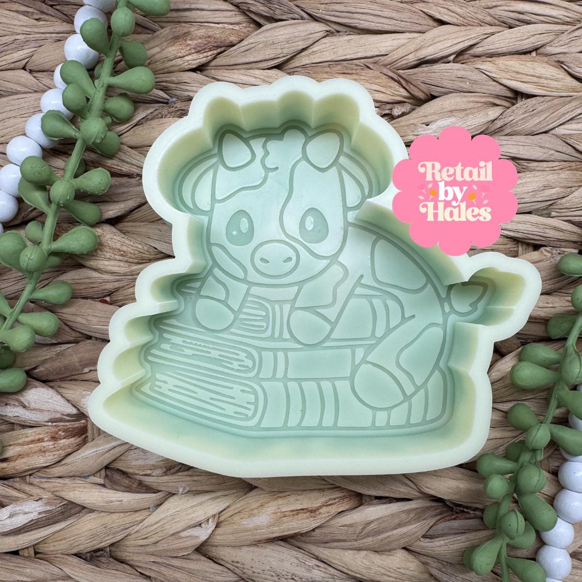 Book Stack Cow Freshie Mold, western freshie molds, best selling freshie mold, farm freshie molds, book freshie molds, reading molds