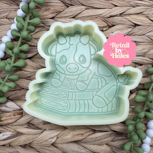 Book Stack Cow Freshie Mold, western freshie molds, best selling freshie mold, farm freshie molds, book freshie molds, reading molds
