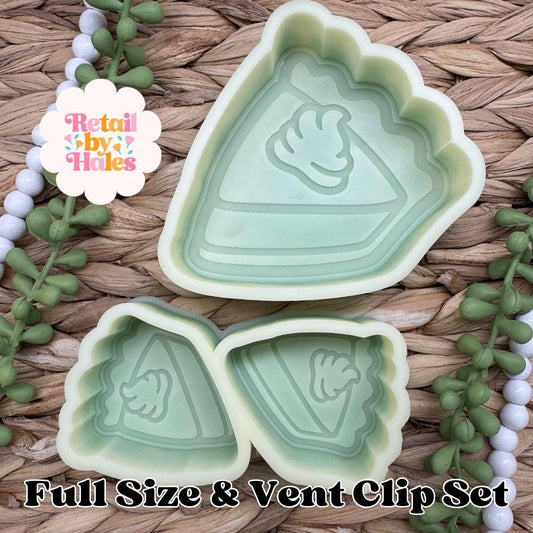 Pumpkin Pie Set Freshie Mold, pumpkin pie vent clip freshie mold, pumpkin pie soap mold, fall freshie mold, pumpkin freshie molds