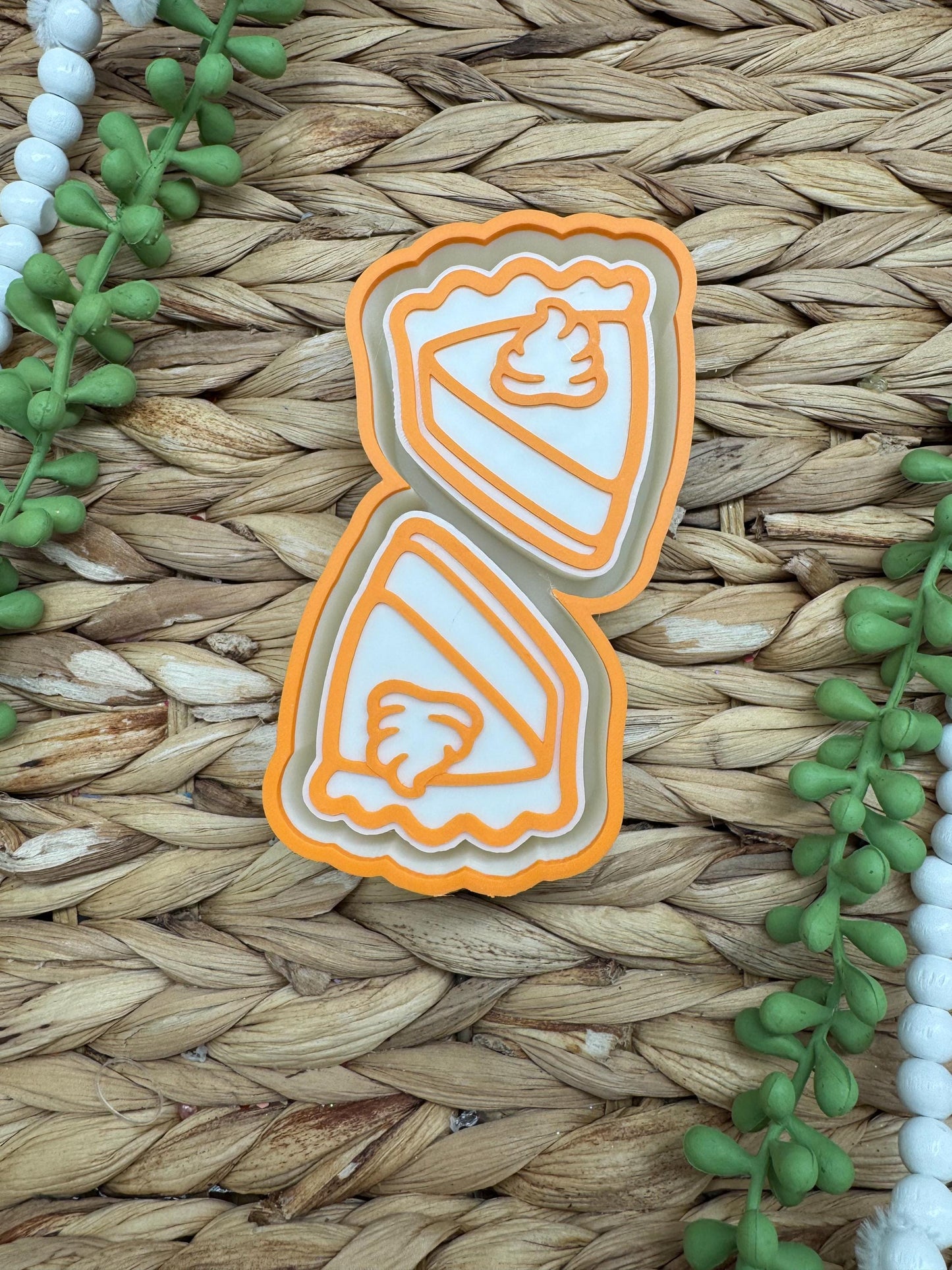 Pumpkin Pie Vent Clip Freshie Mold, Freshie Mold, Fall Freshie Mold, wax melt mold, cozy freshie molds, cute fall mold, Pumpkin Pie Mold