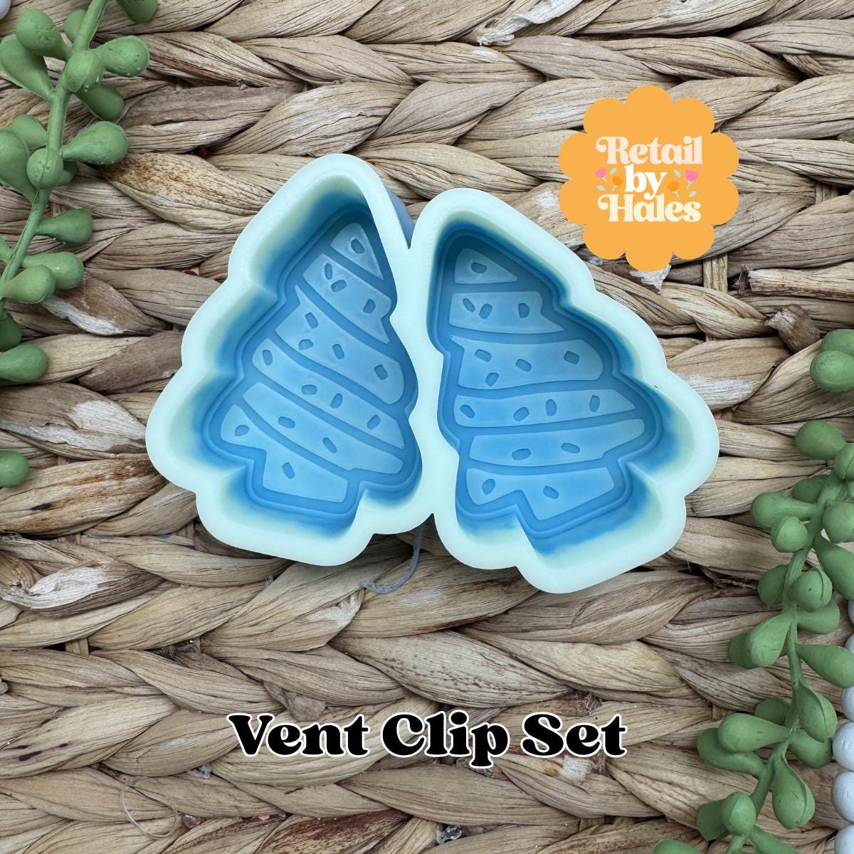 Snack Cake Vent Clip Freshie Mold, Christmas freshie mold, Christmas tree freshie mold, winter freshie mold, tree cake wax melt mold