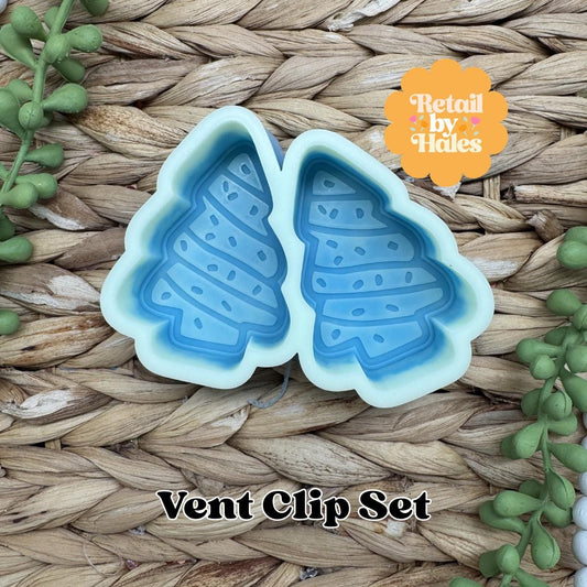 Snack Cake Vent Clip Freshie Mold, Christmas freshie mold, Christmas tree freshie mold, winter freshie mold, tree cake wax melt mold