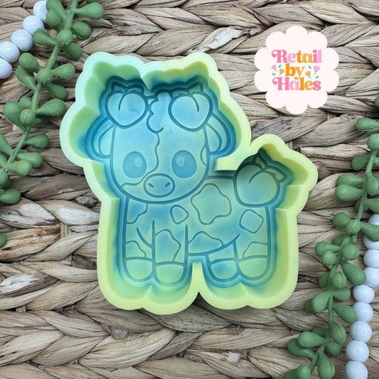 Peach Cow Freshie Mold, western freshie molds, fruit freshie mold, peach freshie mold, summer freshie mold, cute cow soap molds