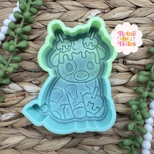 Caramel Apple Cow Freshie Mold, western freshie molds, fair food freshie mold, fall freshie mold, autumn freshie mold, food freshie mold