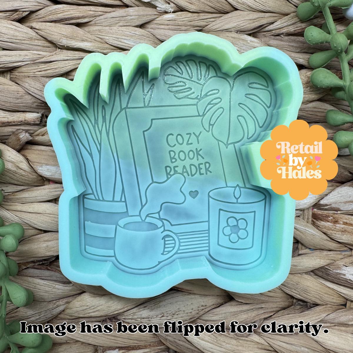 Cozy Book Reader Freshie Mold, Book lover freshie mold, Cozy Book Molds, Book Freshie Mold, Reading Silicone Mold, Teacher Mold, Librarian