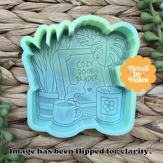 Cozy Book Reader Freshie Mold, Book lover freshie mold, Cozy Book Molds, Book Freshie Mold, Reading Silicone Mold, Teacher Mold, Librarian