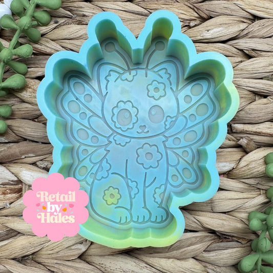 Butterfly Cat Freshie Mold, summer freshie molds, spring freshie molds, butterfly freshie, cat freshie mold, cat soap mold, cat wax mold