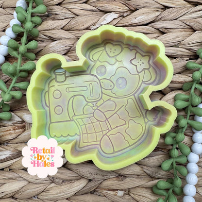 Sewing Cow Freshie Mold, quilting freshie molds, sewing freshie molds, sewing machine freshie, highland freshie mold, western freshie mold