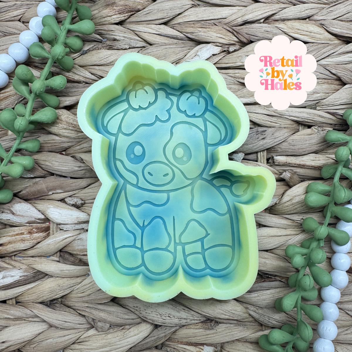Cow with pumpkins Freshie Mold, western freshie molds, pumpkin pie freshie mold, fall freshie mold, pumpkin freshie mold, cute cow mold