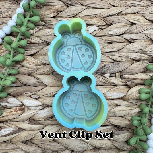 Ladybug Vent Clip Freshie Mold, bestselling freshie molds, summer silicone mold, summer freshie molds, ladybug wax melt mold