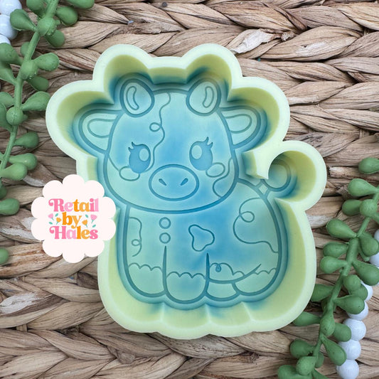 Gingerbread Cow Freshie Mold, freshie making supplies, western Christmas freshie mold, cozy winter freshie molds, happy gingerbread molds