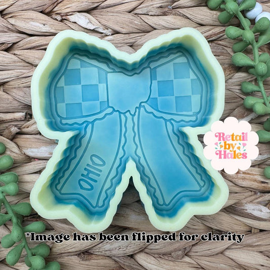 Ohio Bow Freshie Mold, Home State Freshie Molds, USA Freshie Molds, Beginner Aroma Bead Molds, Ohio State Freshie Mold