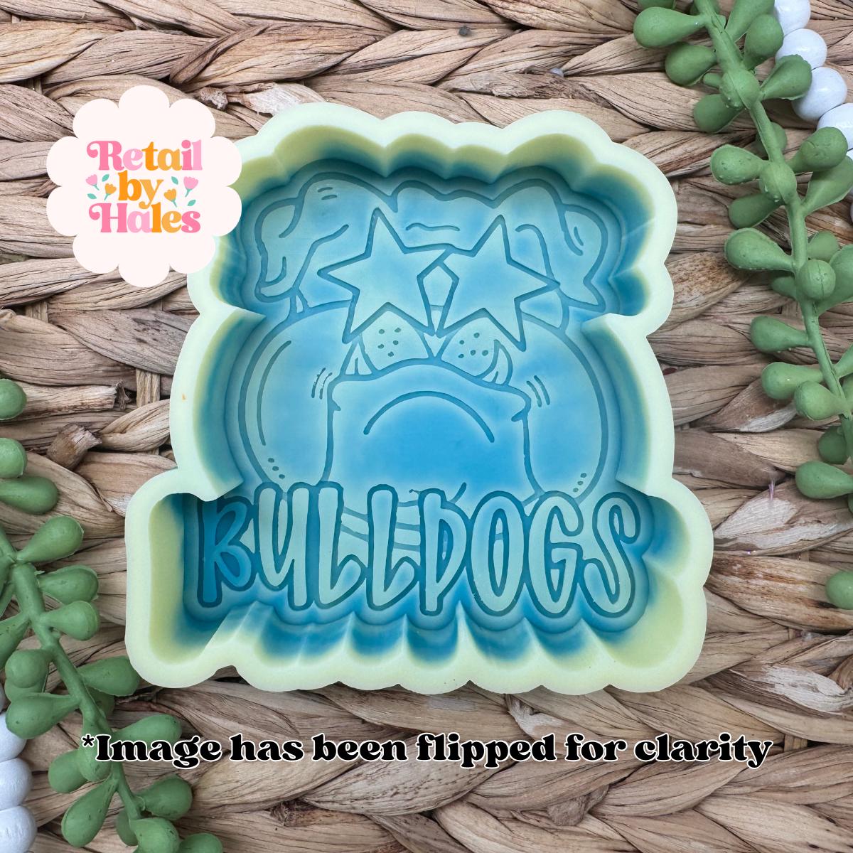 Bulldogs Freshie Mold, football team car freshie design, school mascot freshie mold, bulldog freshie mold, bulldog soap mold, school freshie